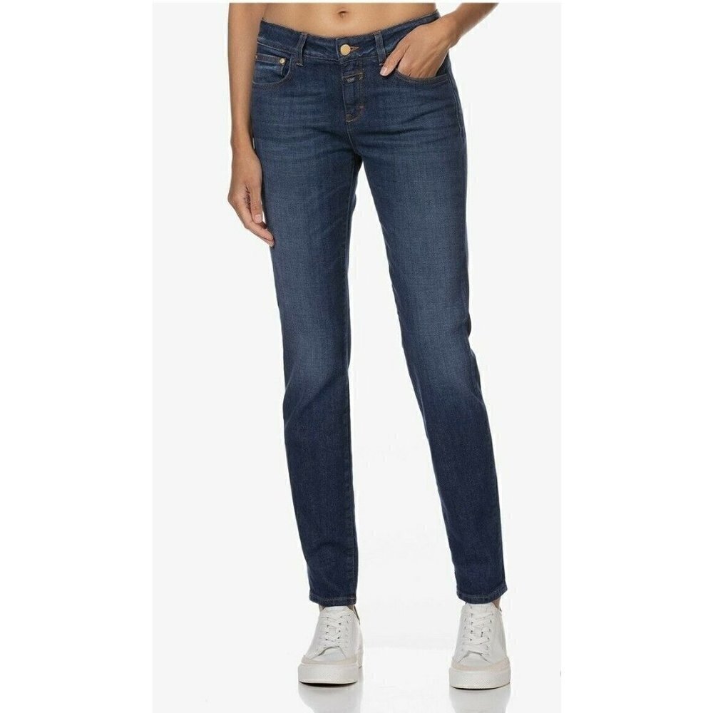 New Closed Baker Long Jeans Womens 26 Dark Blue Wash Slim Fit Italy